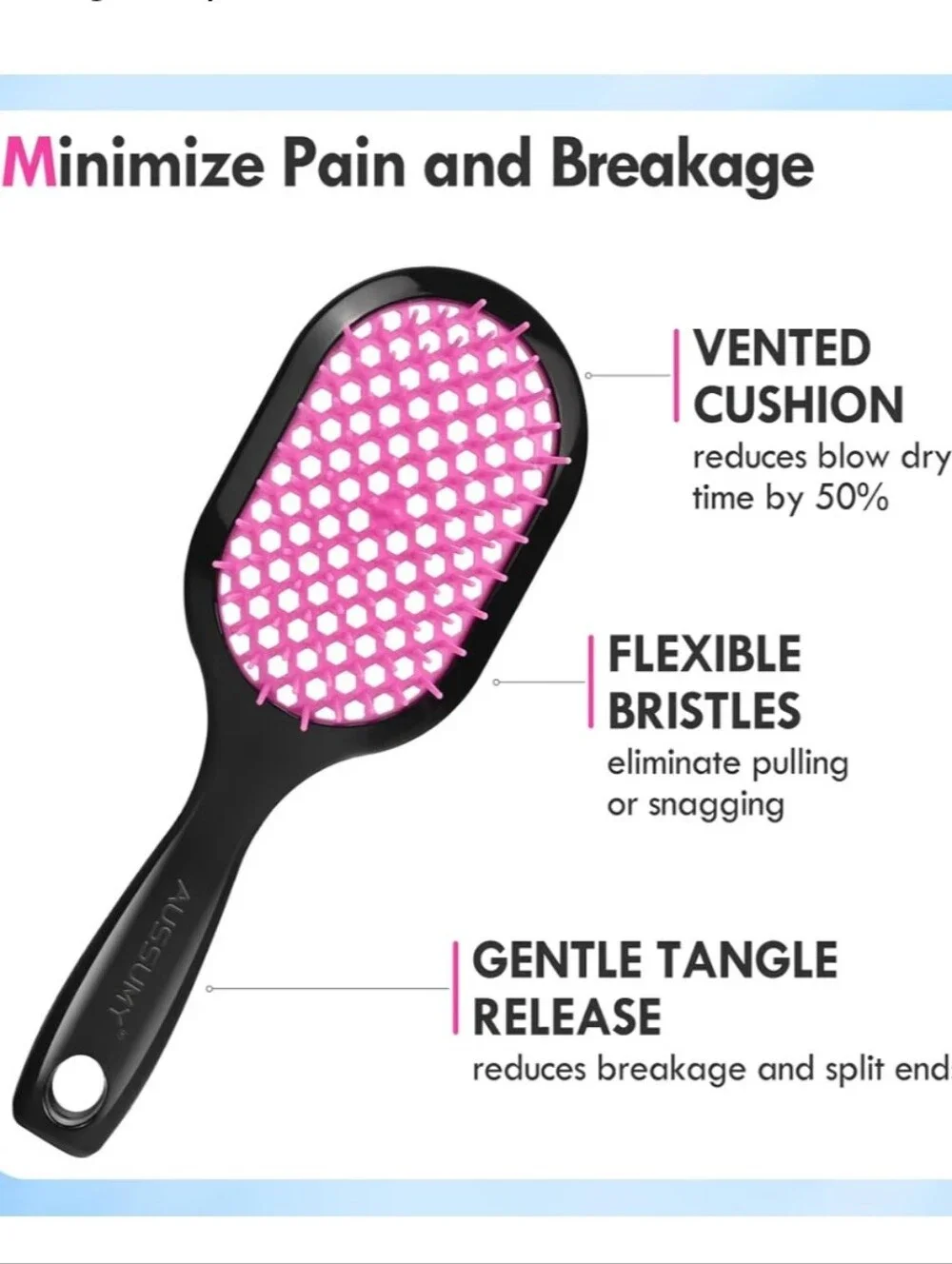 1 Piece Vented Detangling Brush...ouchless!